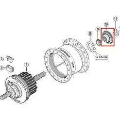 Günstiges Fahrrad Tretlager Geschäft -Shimano Verkäufe Shimano Konus links DH 3N20 NT DH 3N30 NT DH 3D30 NT Achsmuttern Y 2ZW98020 4524667171201a