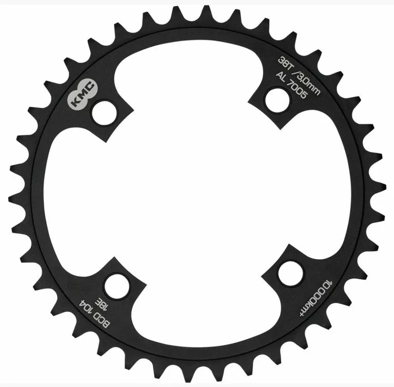 Günstiges Fahrrad Tretlager Geschäft -Shimano Verkäufe KMC Kettenblatt Alu CNC 104mm BCD 3mm 10000km 38 Zaehne BFCR00338 8719189051865 768x754 1